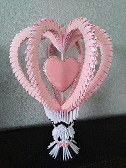 Coeur des amoureux rose - REF : 0092 - Prix : 20,00€ - Hauteur + ou - 25cm.